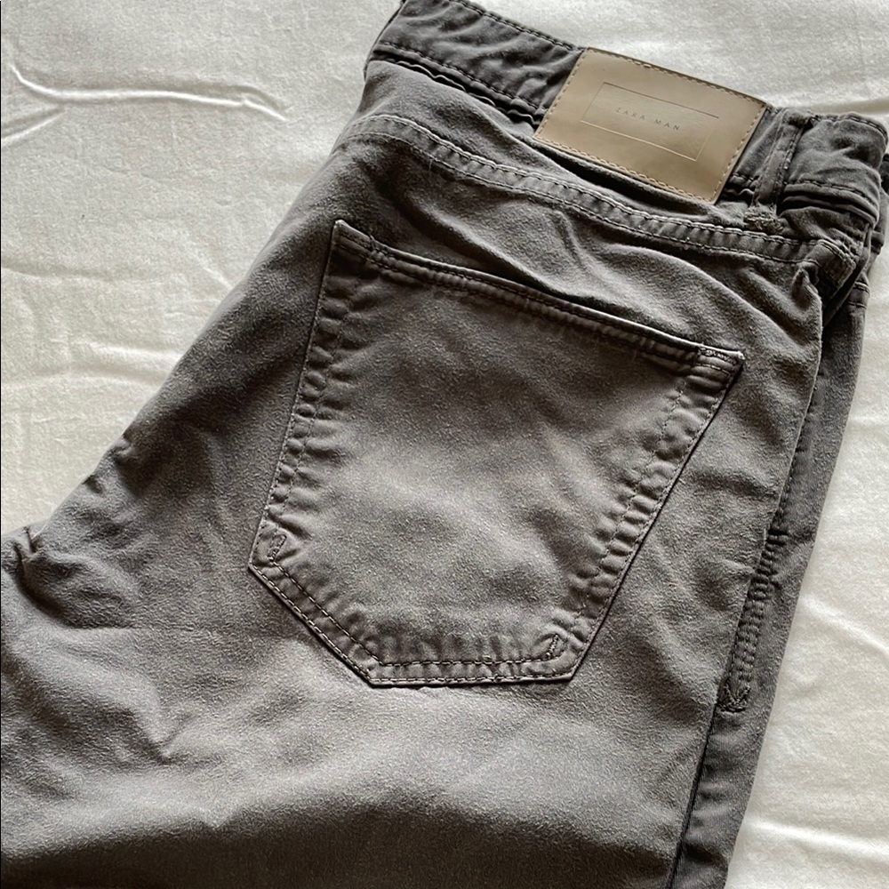 Zara Gray Regular Fit Jeans with Smooth Finish